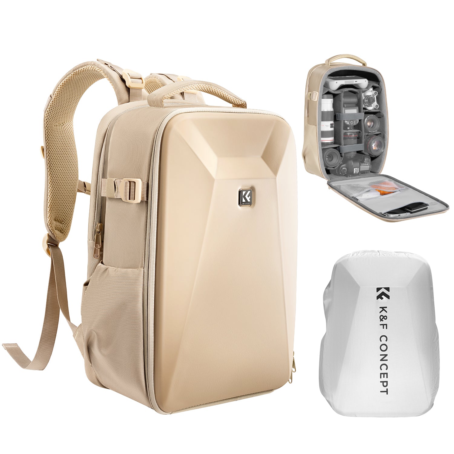 K&F Concept Camera Backpack Hardshell DSLR Photography Camera Bag with 15-15.6 Inch Laptop Compartment Waterproof Camera Case K&F Concept Camera Backpack Hardshell DSLR Photography Camera Bag with 15-15.6 Inch Laptop Compartment Waterproof Camera Case